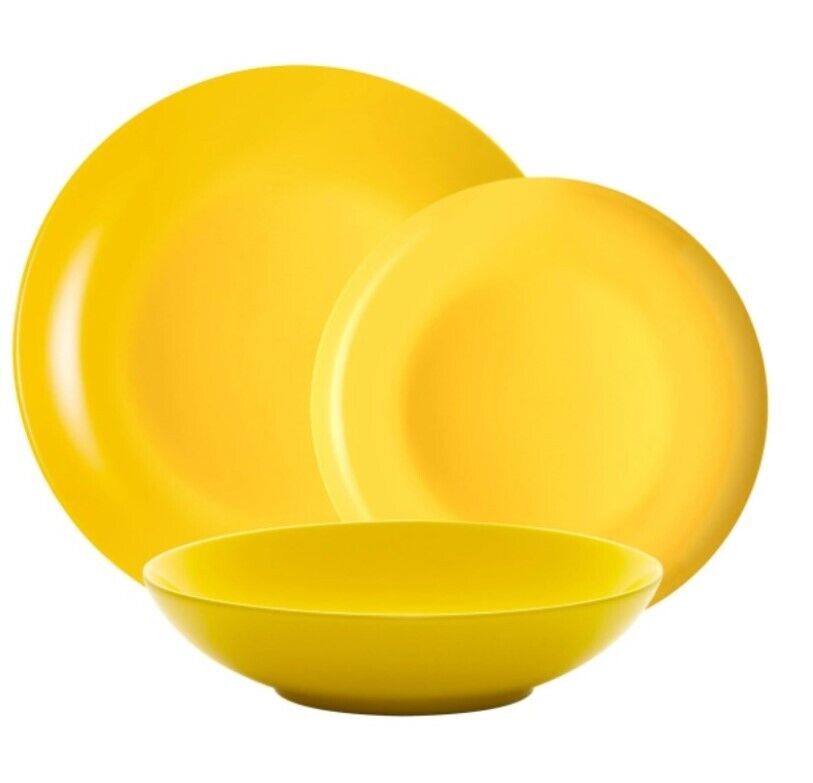 Kaleidos- Mitika servizio tavola piatti porcellana Giallo Sorrento, 18 unita'